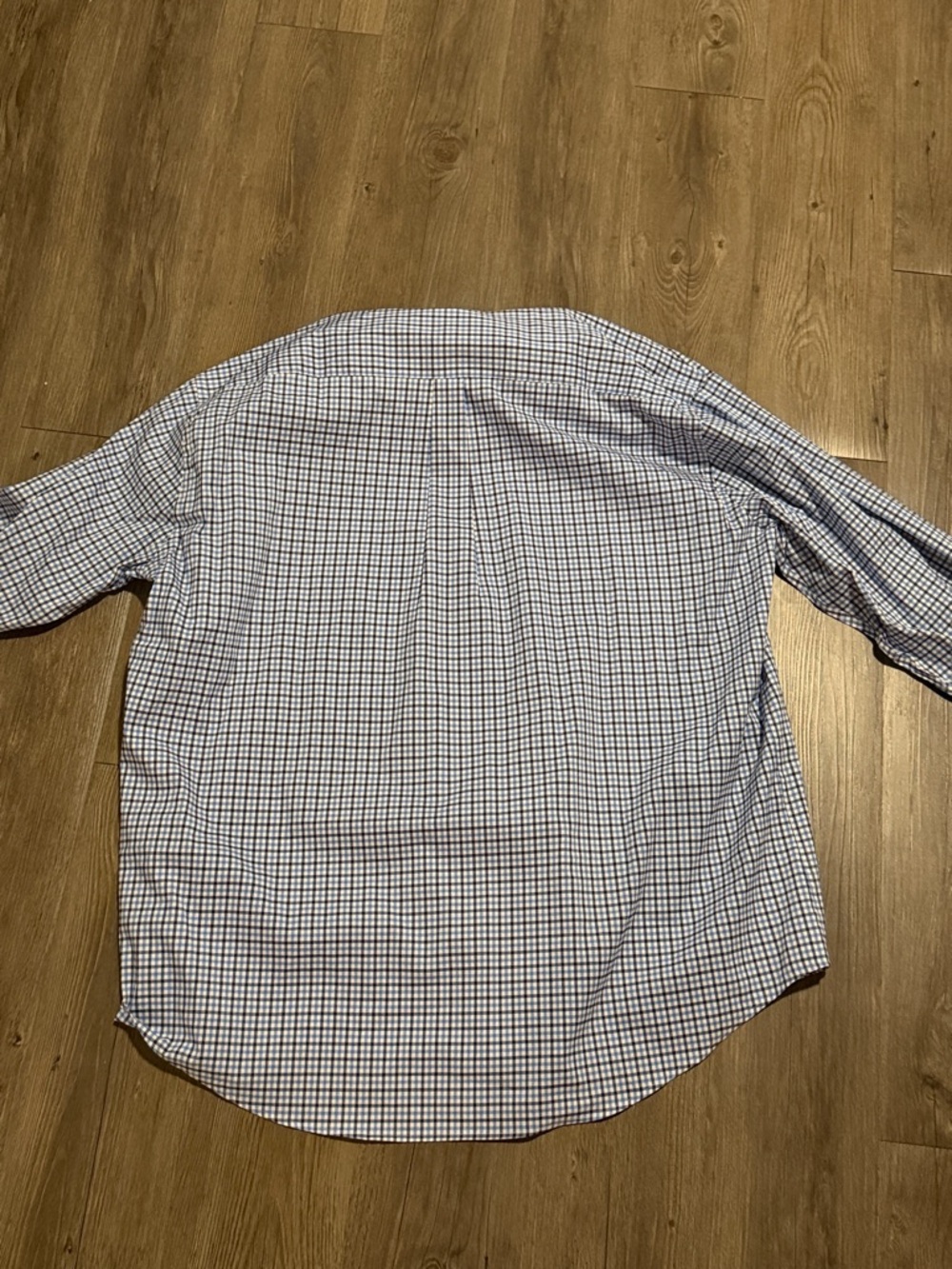 Peter Millar Blue and Navy Micro-Check Button-Down Shirt classic fit
